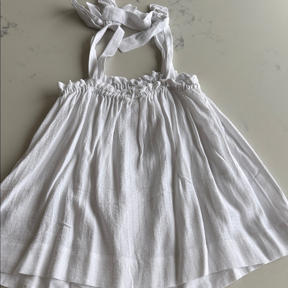NWT H&M White Tie Shoulder Seersucker Tank - Picture 5 of 5